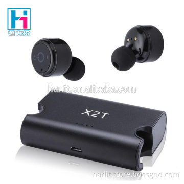 Mini Invisible Sweatproof In-Ear TWS True Wireless Stereo Bluetooth 4.2 Headphone Build In Microphone with Charging Case X2T
